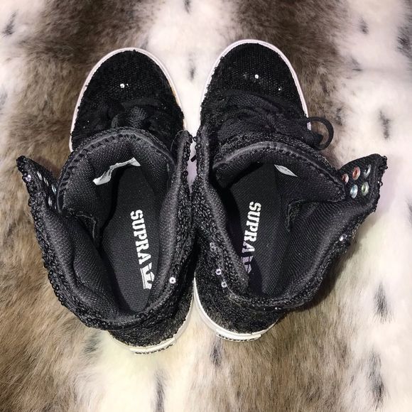 ❤️make a deal sale ❤️ SUPRA black sequence  high-top - Picture 3 of 8